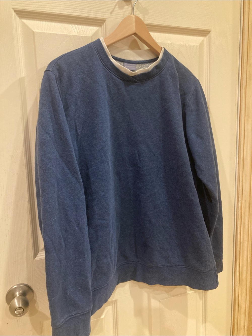 Laura Scott Men's Crewneck Sweatshirt in Dusty Blue - Picture 3 of 5
